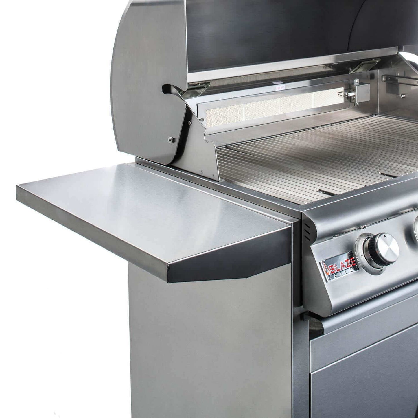 Blaze BLZ-4LTE2 Premium LTE 32-Inch 4-Burner Gas Grill w/ Rear Infrared Burner & Grill Lights - Folding Side Shelf