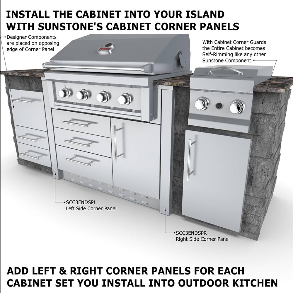 40″ Sunstone Gas Grill Base Cabinet – SAC40GLPCD - Full Grill details