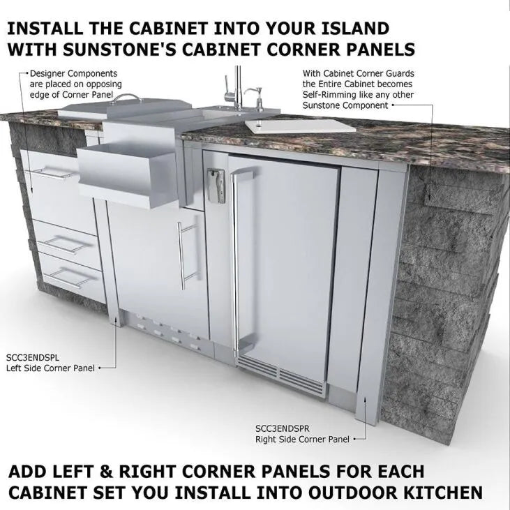 Sunstone 20″ Appliance Cabinet for UpTo 14-1/2 In. Cut-Out Width Appliance or BarStation w/Left Swing Door – SAC20CSDL Full Set