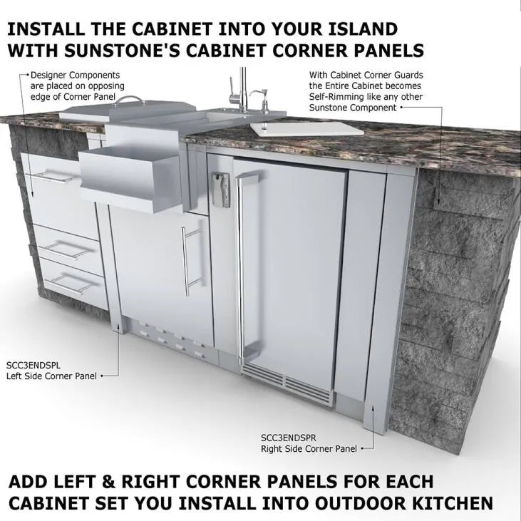 Sunstone 24″ Appliance Cabinet for up to 15″ wide Fridge – SAC24APC - Installed View