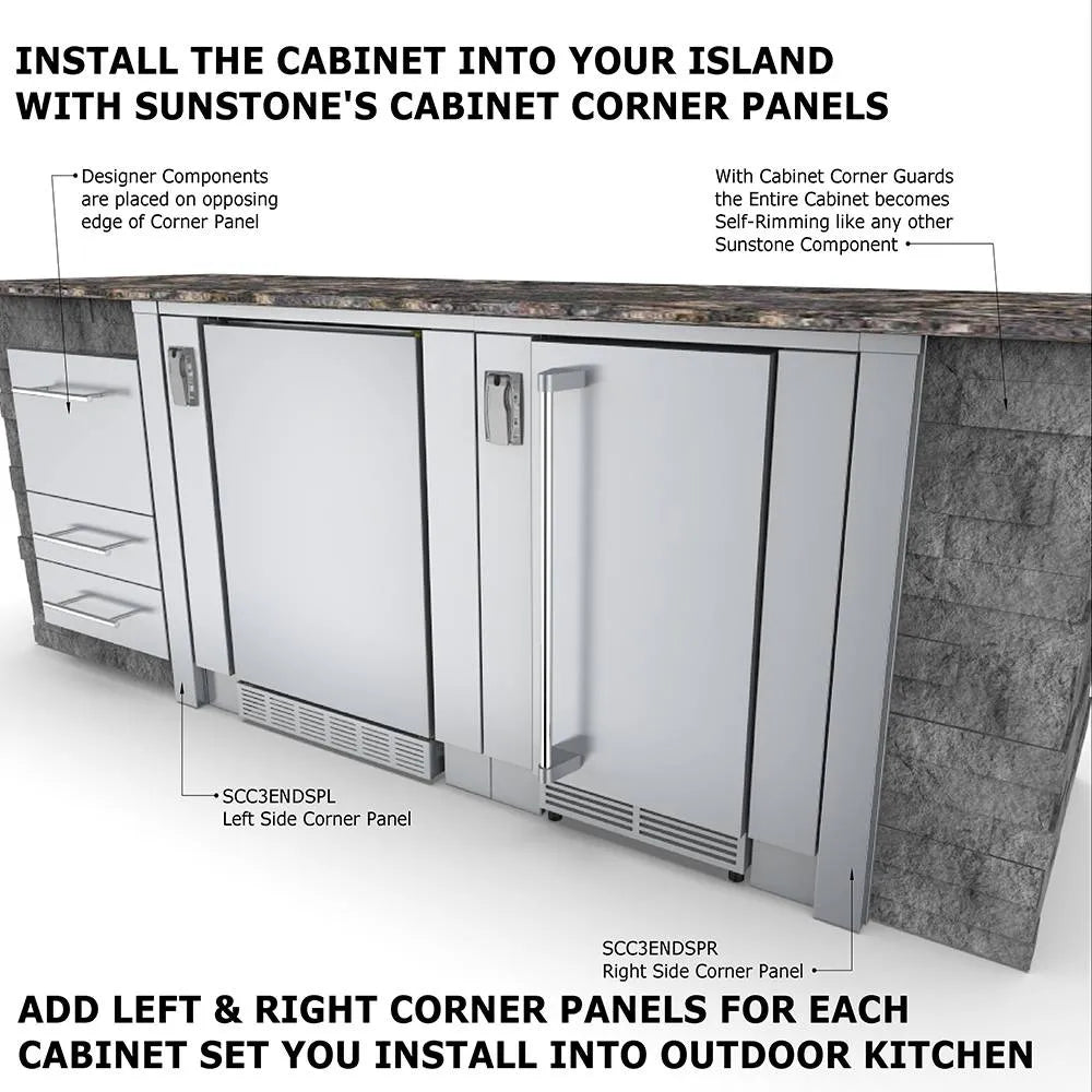 Sunstone 30″ Appliance Cabinet for up to 21″ wide Fridge – SAC30APC - Installed View