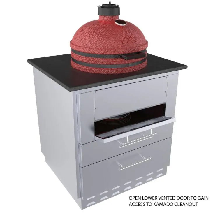 Sunstone 30″ Kamado Base Cabinet for UpTo 24 In. Dia. Kamado and for Sunstone Power Cirque–SAC30KBDC - Kamado Grill On