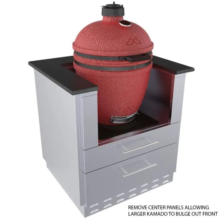 Sunstone 30″ Kamado Base Cabinet for UpTo 24 In. Dia. Kamado and for Sunstone Power Cirque–SAC30KBDC - Back Side View