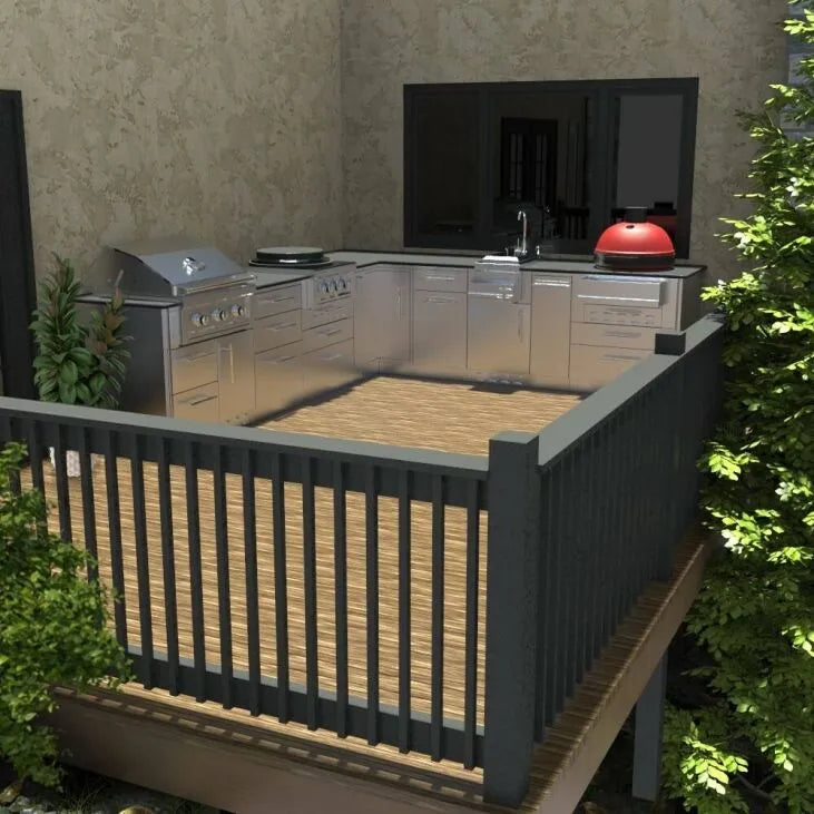 Sunstone 30″ Kamado Base Cabinet for UpTo 24 In. Dia. Kamado and for Sunstone Power Cirque–SAC30KBDC - Full View