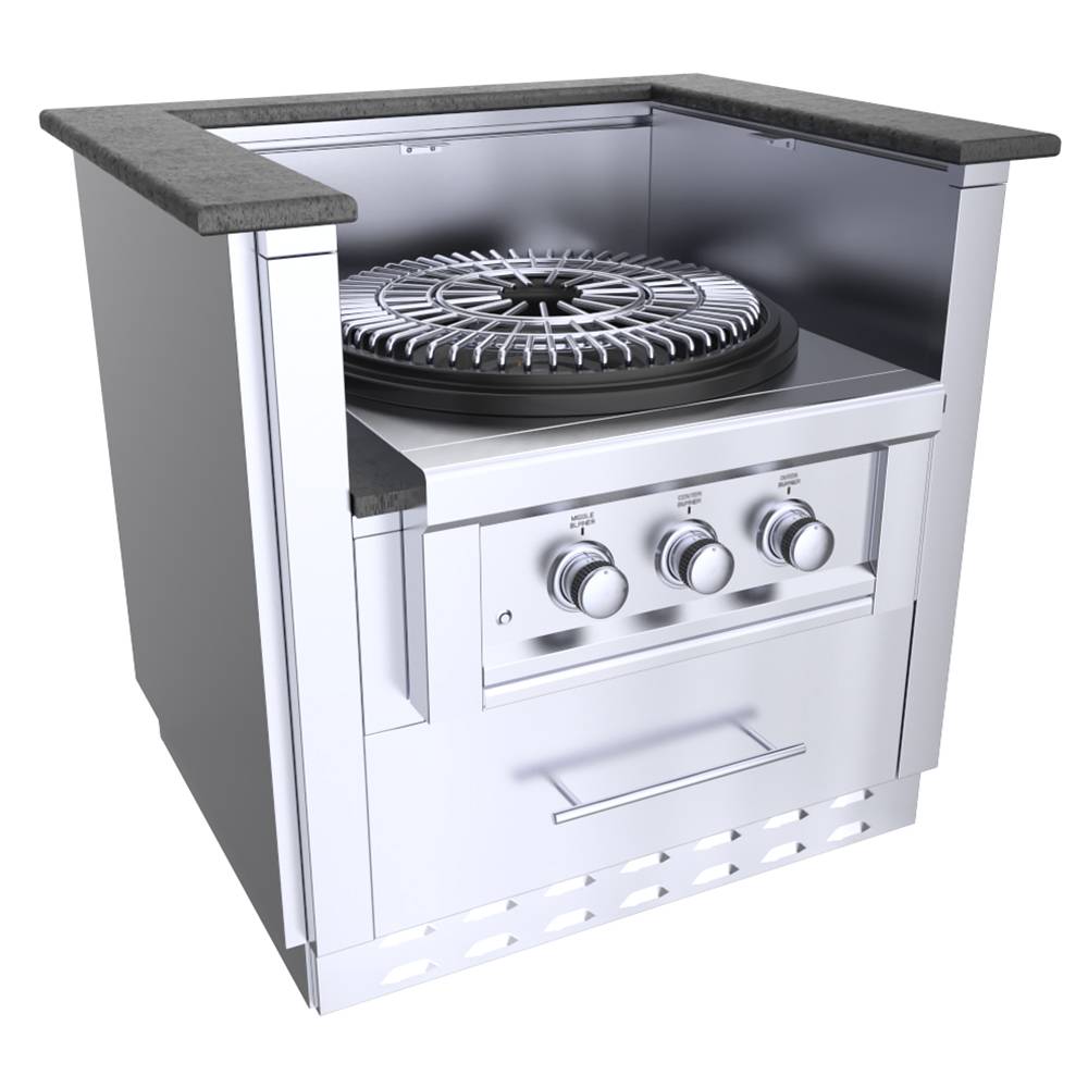 Sunstone 33″ Power Burner Base Cabinet – SAC33PBDC - Burner On it