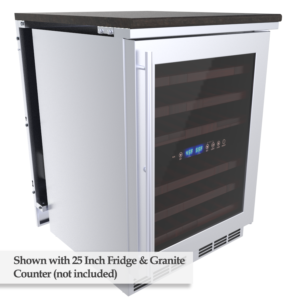Sunstone 25″ Back Appliance Panels – SCC25SPE - Installed Fridge