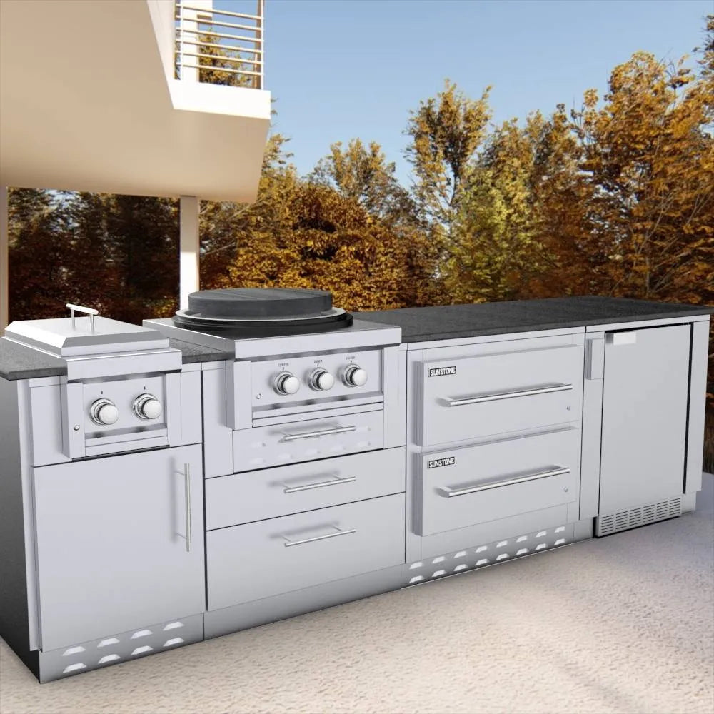Sunstone 34″ Double Warming Drawer Cabinet – SAC34DWC - Full Grill