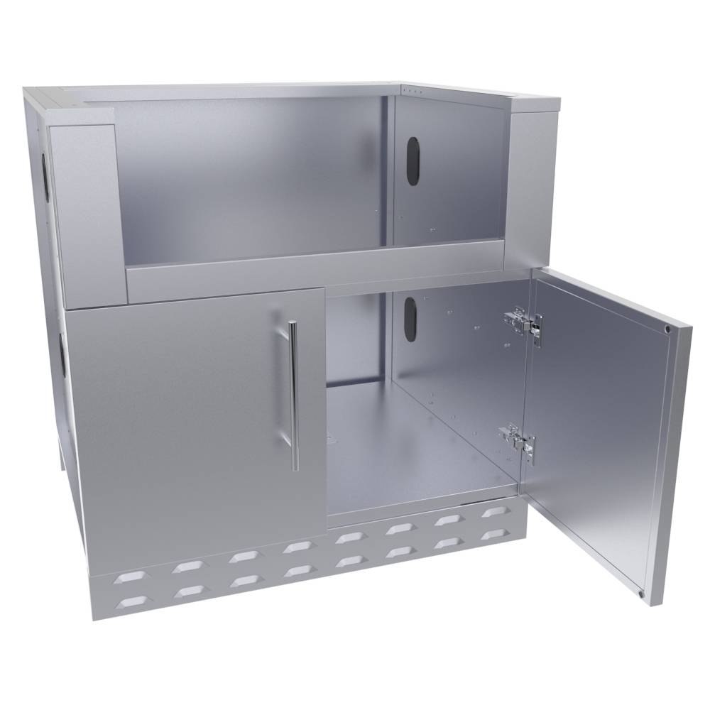 Sunstone 34″ Hybrid Grill & Bar Center Cabinet – SAC34CGDC - Angled Door open View