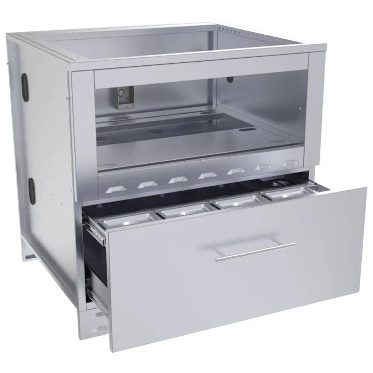 Sunstone 34″ Single Warming Drawer Cabinet – SAC34SWC - Drawer open