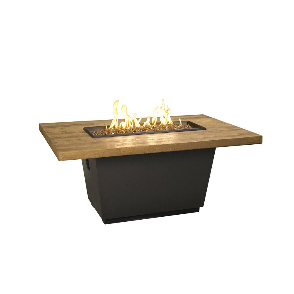 American Fyre Designs Cosmopolitan 54-Inch Rectangular Propane Fire Table in Black Lava Base with Reclaimed Silver Pine Top - 635-BA-SP-M4PC - image 2