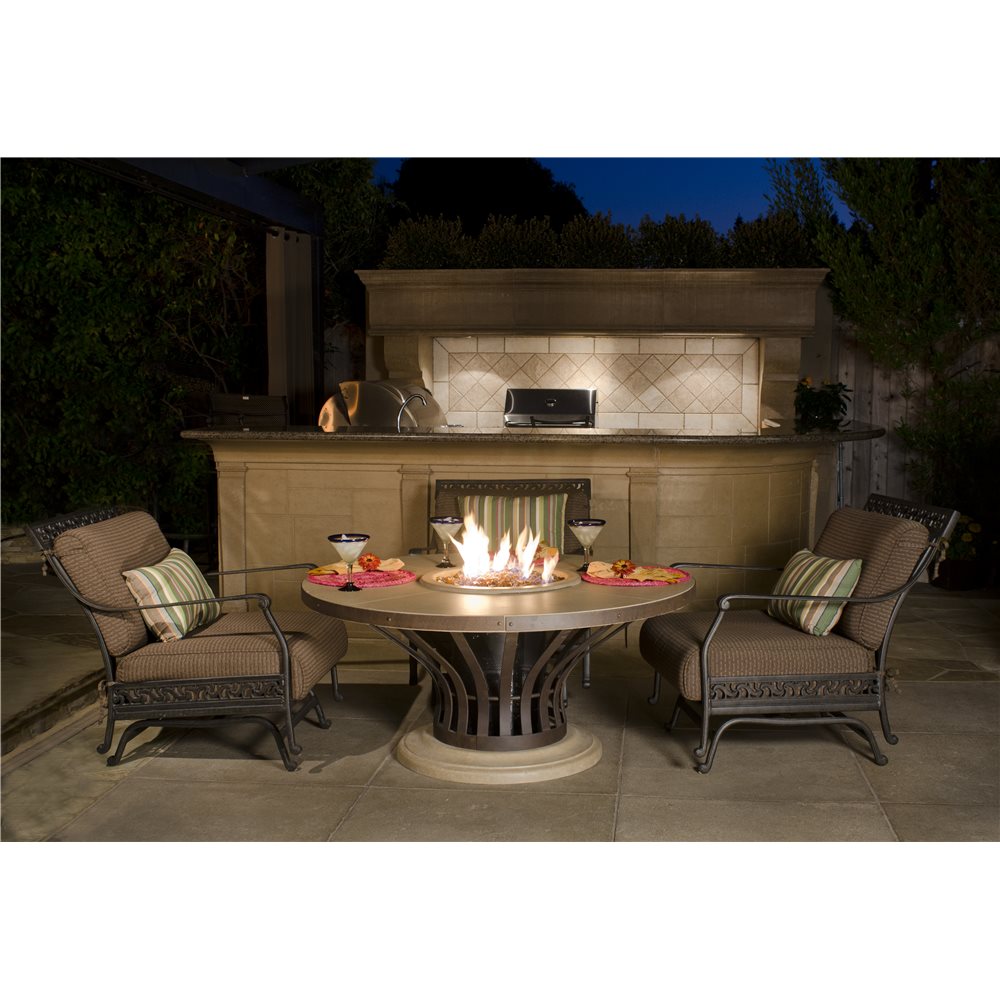 American Fyre Designs Fiesta Chat Height Propane Fire Table in Cafe Blanco - 770-CB-11-M2PC - image 3