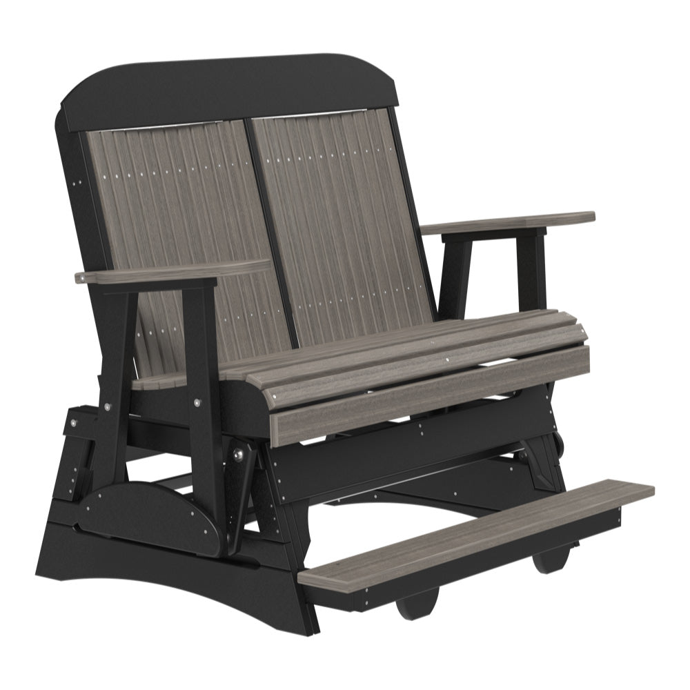 LuxCraft 4′ Classic Balcony Glider - 4CPBAG - Coastal Gray / Black