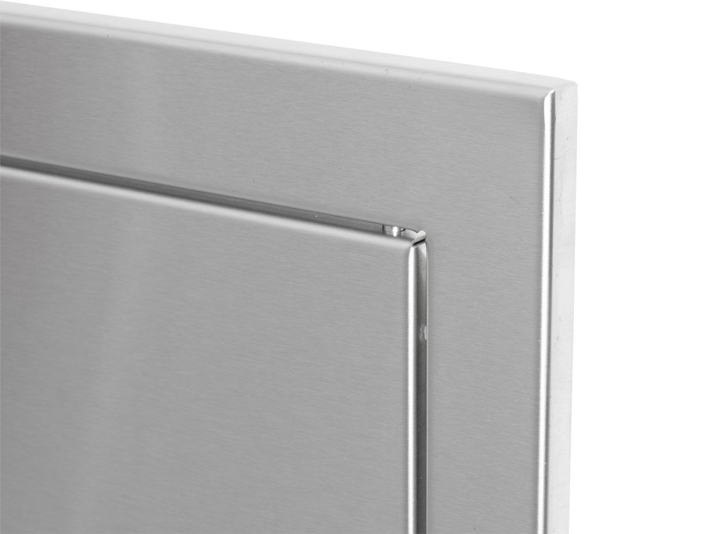 Bull 15-Inch Stainless Steel Double Access Drawer with Reveal - 56990 - Corner View
