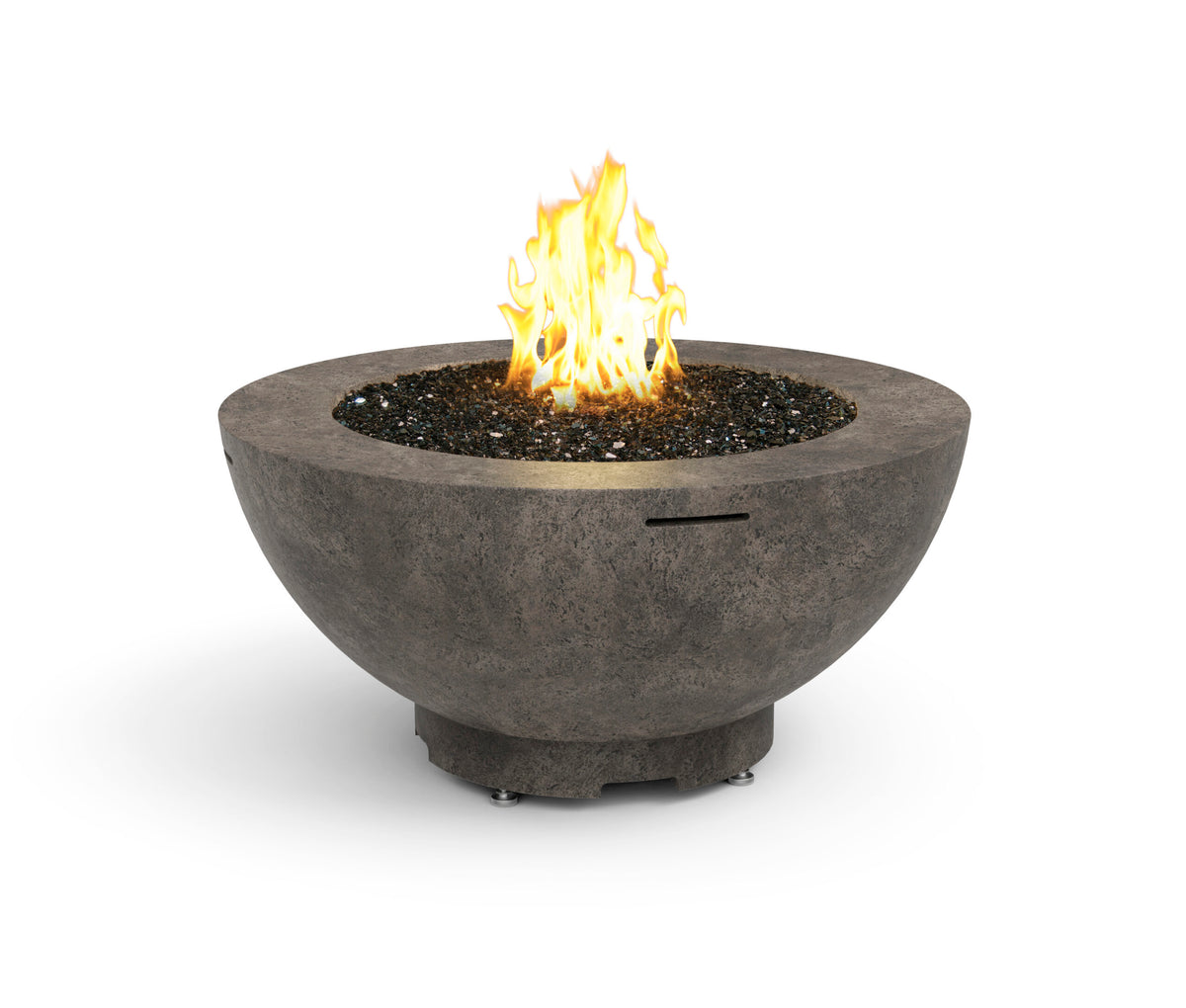 American Fyre Designs 48-Inch Round Propane Fire Bowl in Dark Basalt - 731-DB-11-M6PC