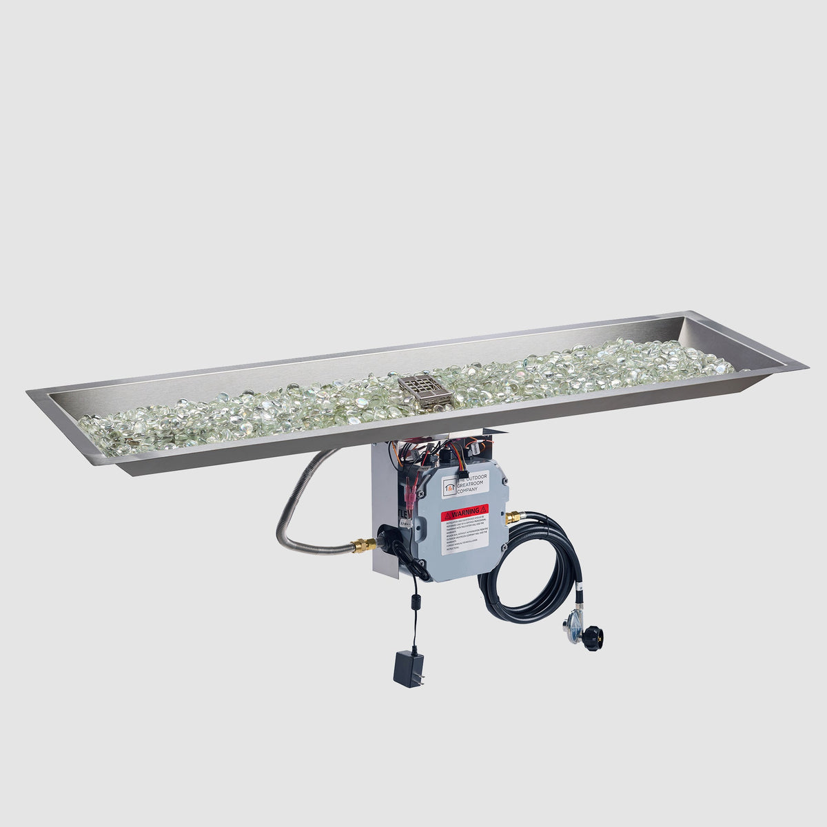 Outdoor GreatRoom Crystal Fire Plus 12 x 108-Inch Linear Stainless Steel Gas Burner - CFP12108 - image 8