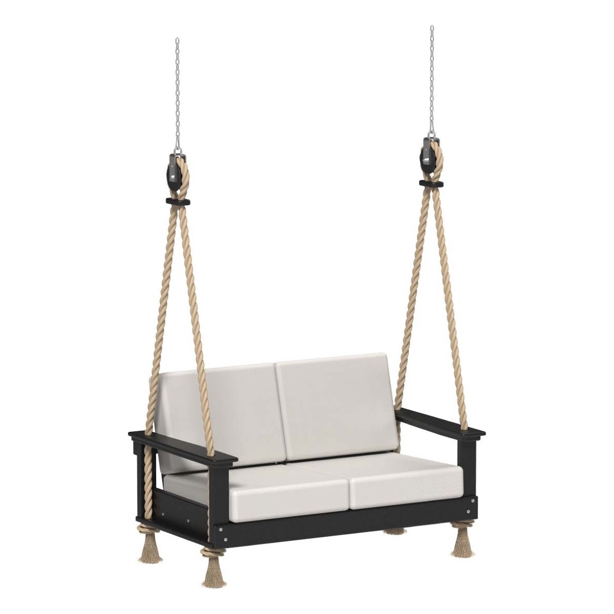 LuxCraft Lanai Deep Seating Loveseat Swing - LDSLS - Black