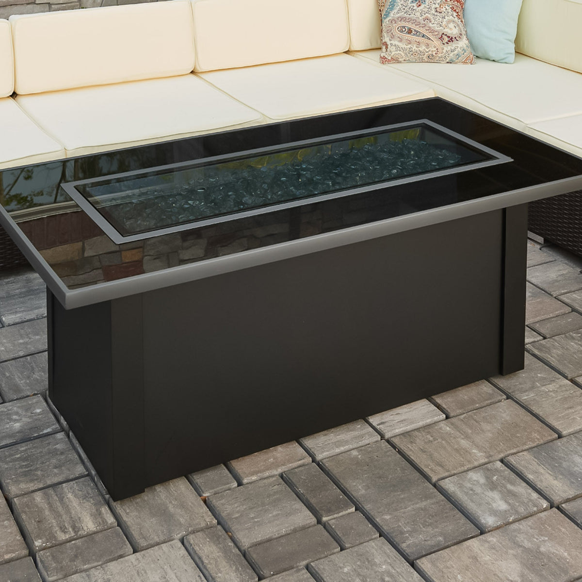 Outdoor GreatRoom Monte Carlo Linear Fire Pit Table in Black - MCR-1242-BLK-K - image 8