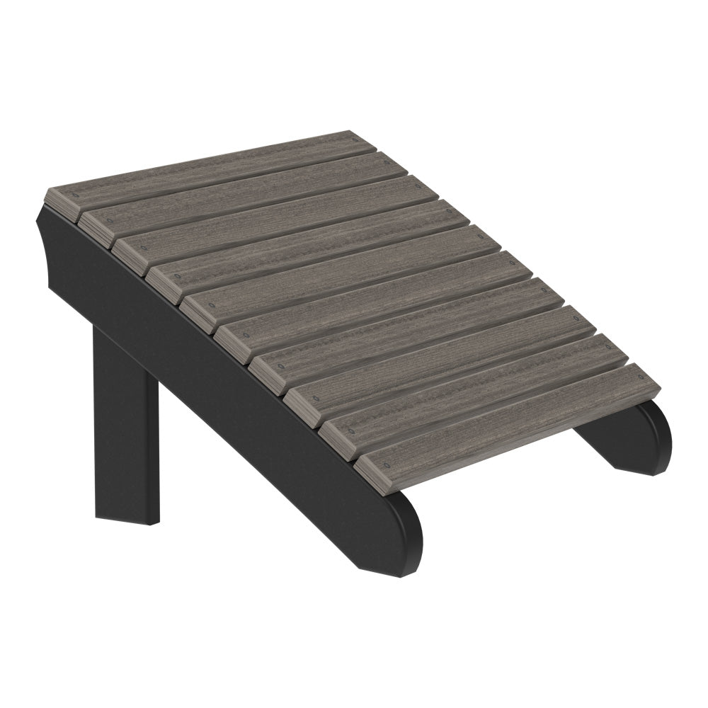 LuxCraft Deluxe Adirondack Footrest - PDAF - Coastal Gray / Black