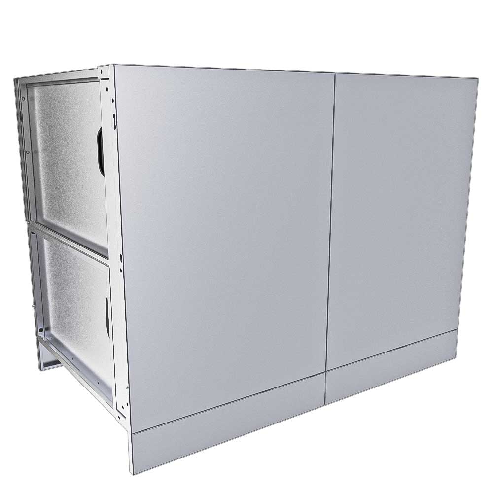 Sunstone 44 In. Sunstone Base Cabinet for UpTo 38 In. Width Cut-Out Pellet Grill – SAC44HGDC - Back Angled View