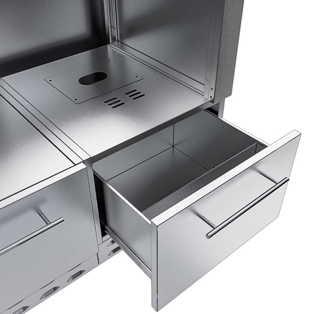 Sunstone 44 In. Sunstone Base Cabinet for UpTo 38 In. Width Cut-Out Pellet Grill – SAC44HGDC - Drawer