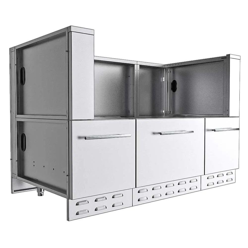 Sunstone 52 In. Sunstone Base Cabinet for UpTo 44 In. Width Cut-Out Pellet Grill SAC52HGDC - Angled View