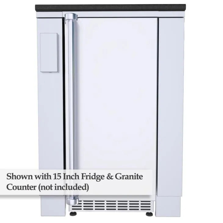 Sunstone 24″ Appliance Cabinet for up to 15″ wide Fridge – SAC24APC - Angled View