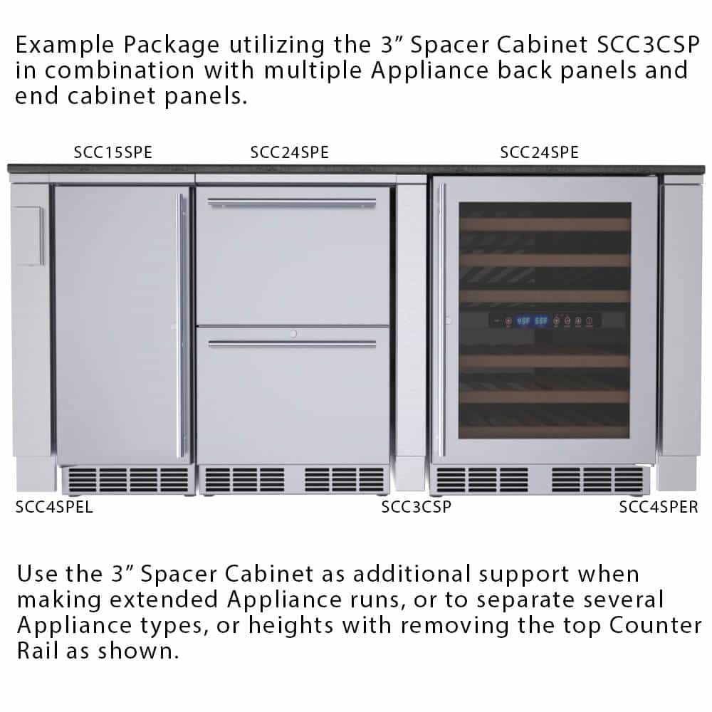 Sunstone 3” Appliance Spacer Cabinet – SCC3CSP - Installed Details