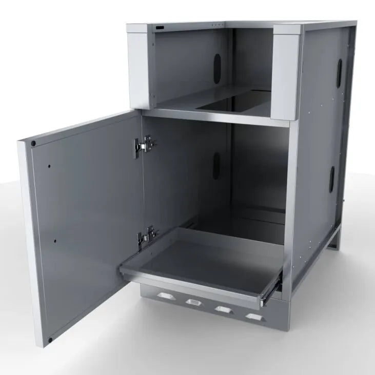 Sunstone 20″ Appliance Cabinet for UpTo 14-1/2 In. Cut-Out Width Appliance or BarStation w/Left Swing Door – SAC20CSDL - Open Door