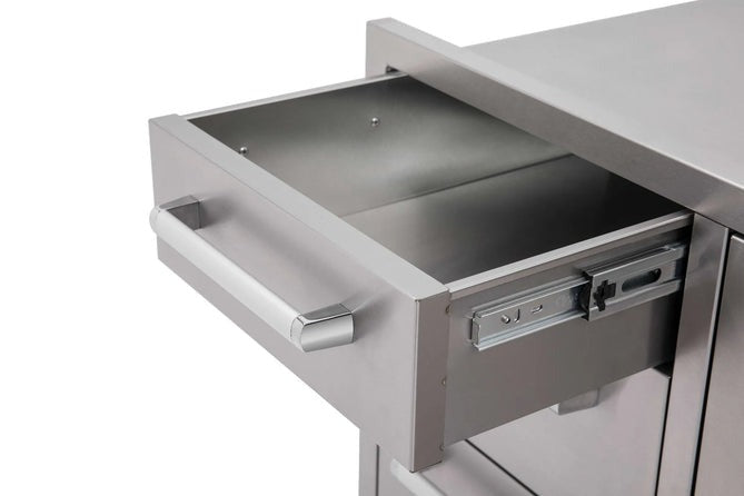 Bonfire stainless steel outdoor kitchen and BBQ island Door and Drawer Combo - CBATDT - Close View Of Drawer