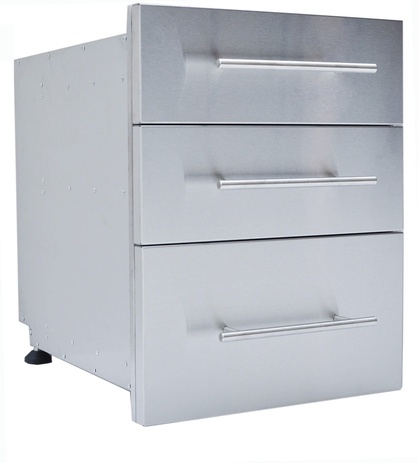 Sunstone Designer Series, Raised Style 18x23-Inch Height Triple Drawer - DE-TD23 - Side View of Closed Triple Drawer Cabinet