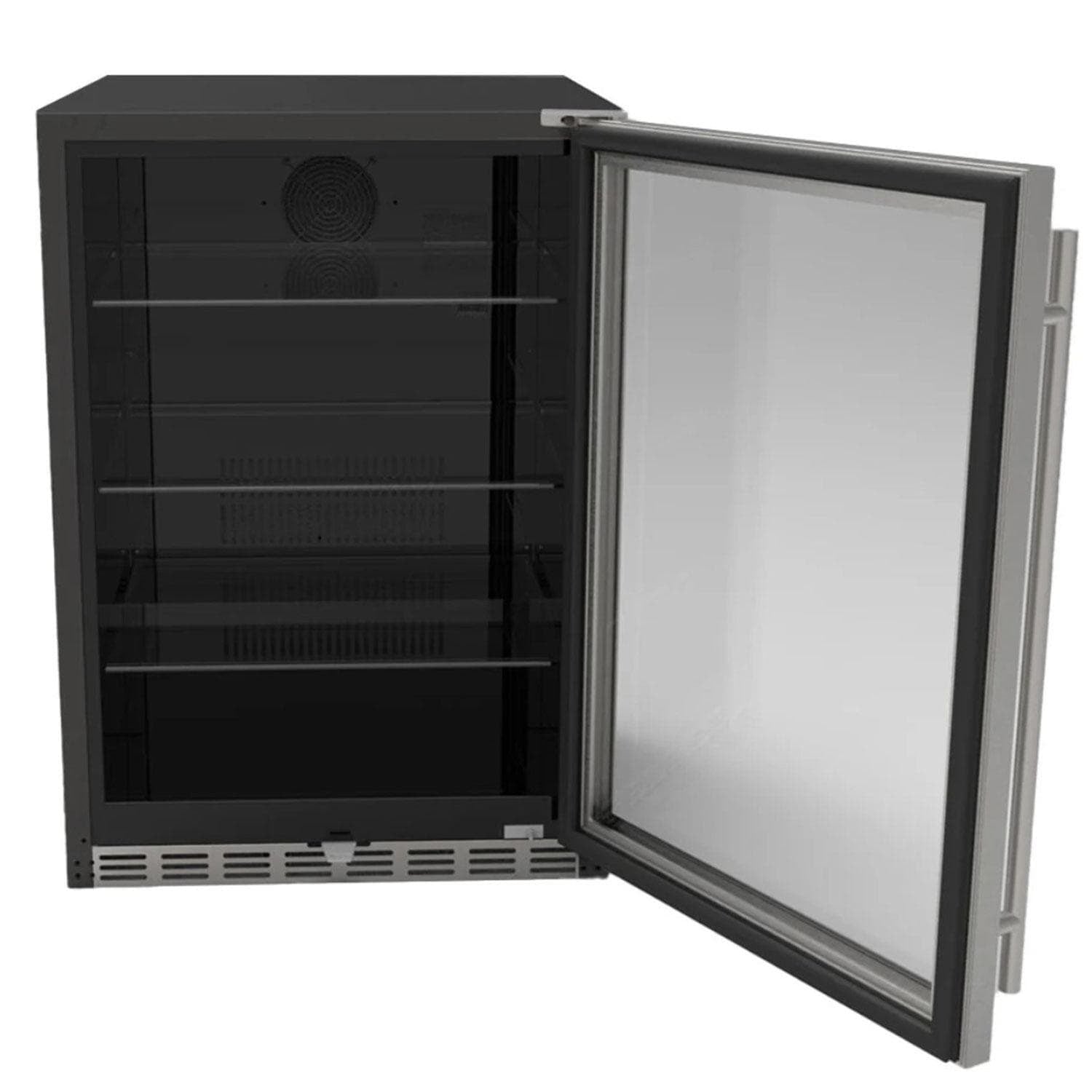 Summerset RFR-24G 24 Inch Outdoor Rated Refrigerator w/ Glass Door - Open View - White Background
