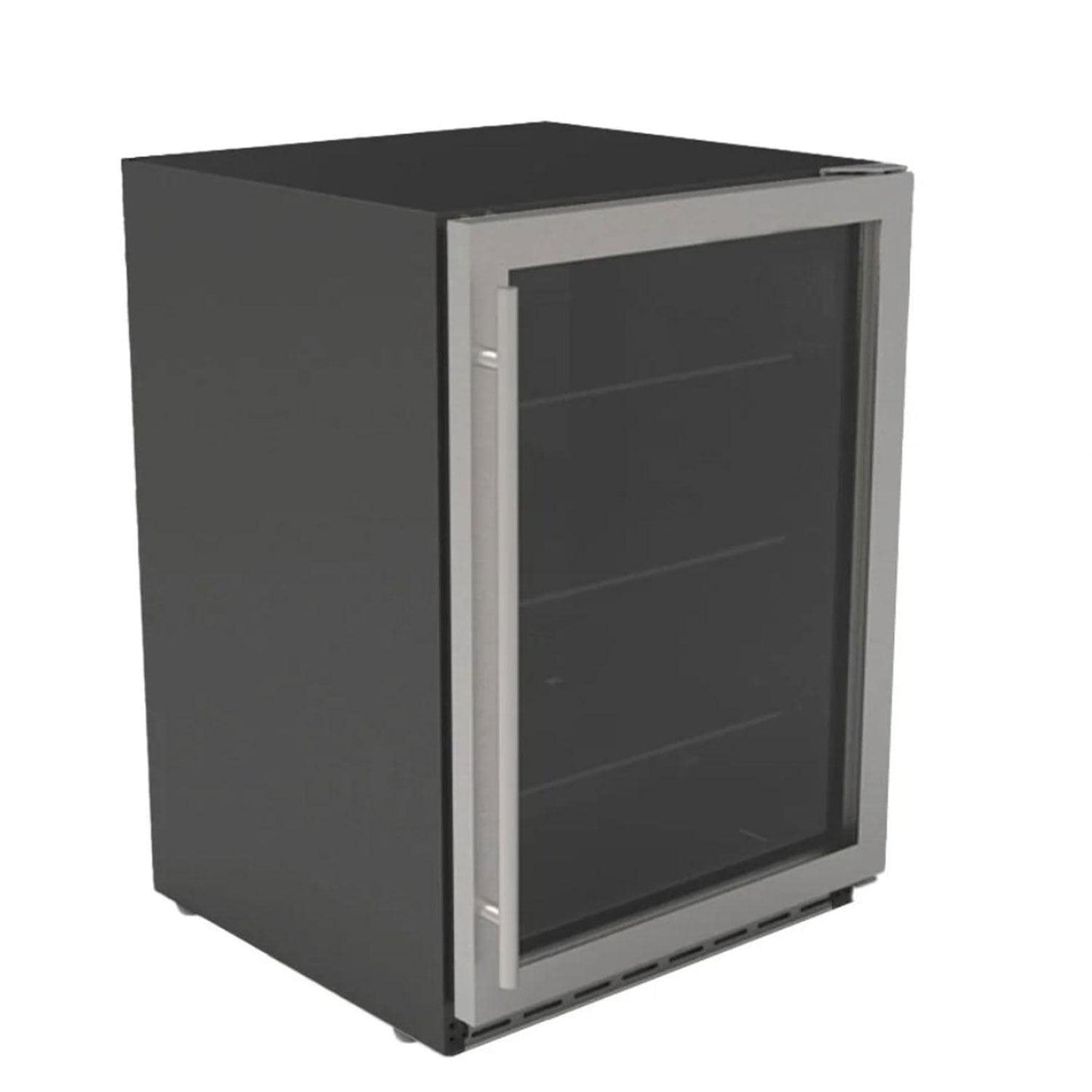 Summerset RFR-24G 24 Inch Outdoor Rated Refrigerator w/ Glass Door - Angled - White Background