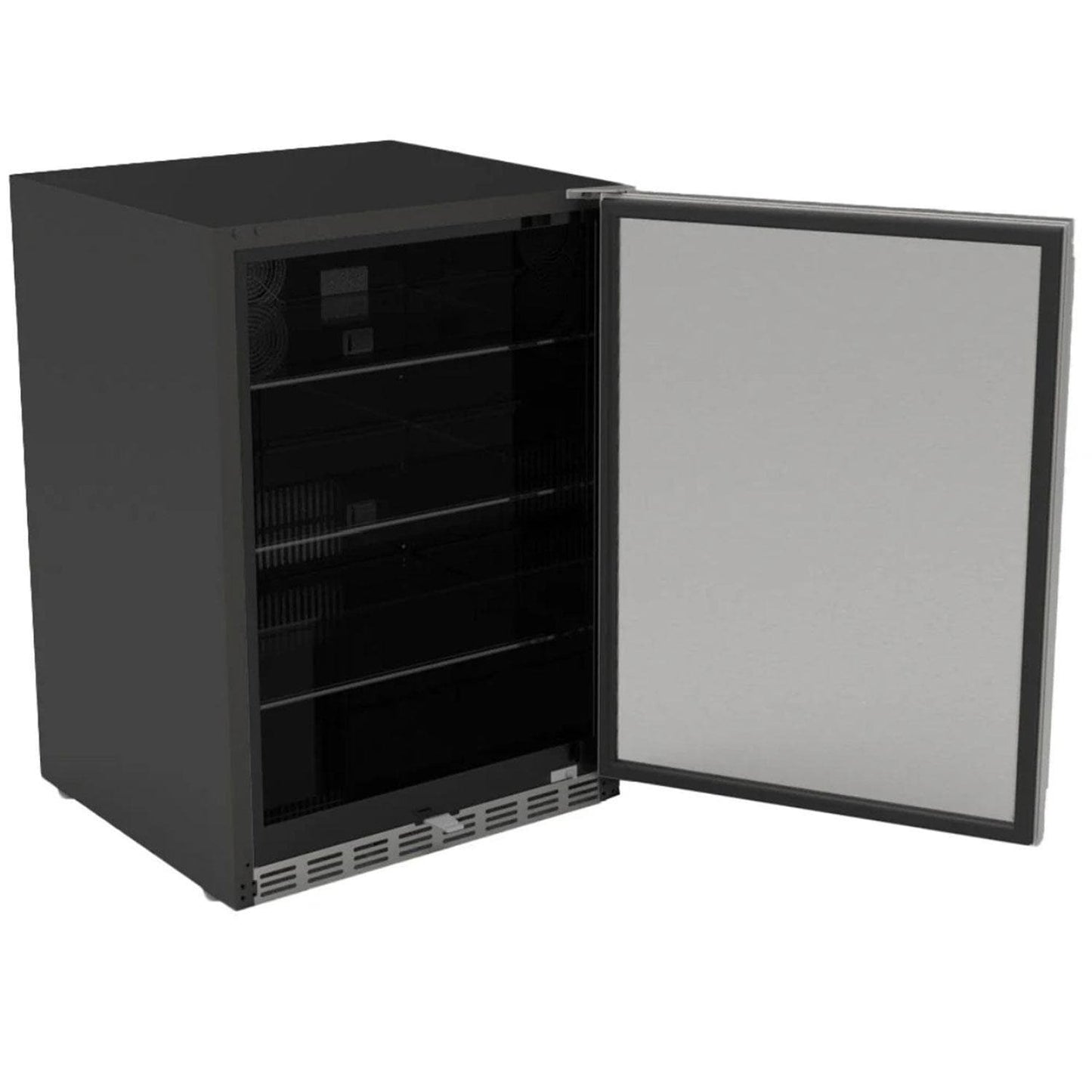 Summerset RFR-24G 24 Inch Outdoor Rated Refrigerator w/ Glass Door - Angled - Open View - White Background