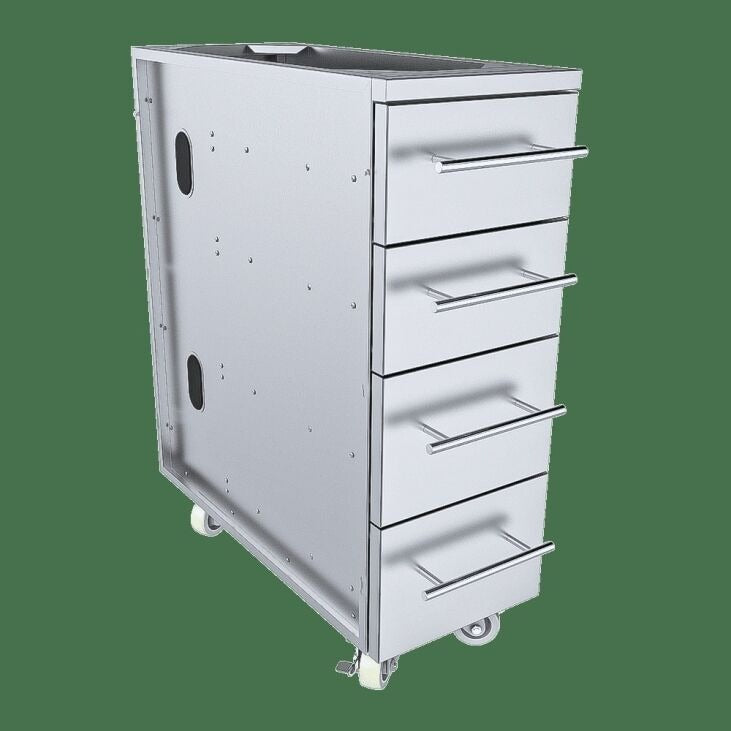 Sunstone 12″ 4 Multi Drawer Storage Base Cabinet – SBC12SMD - Heavy Duty Wheels