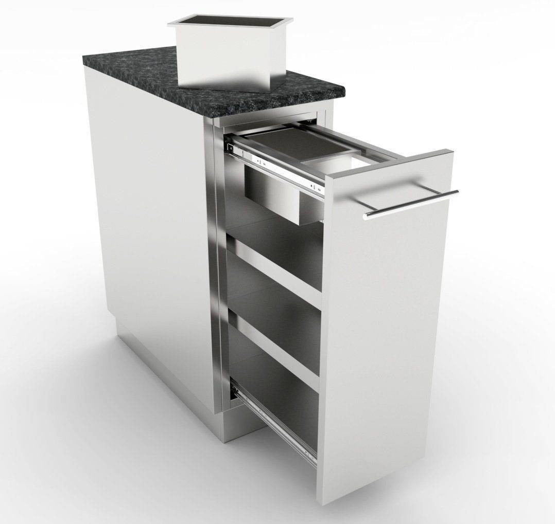 Sunstone 12″ Spice Rack Drawer w/Two Removable Bins – SBC12SSRD - Drawer Open