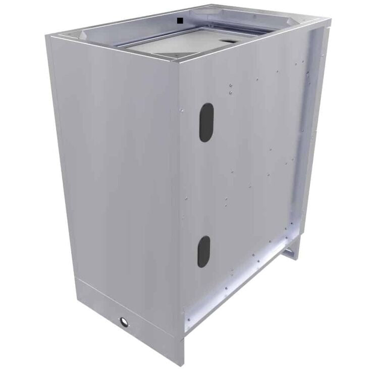 Sunstone 18″Combo Paper Towel Holder/Cutlery Drawer with Cutting Board & Insulated Ice Chest Dry Storage Drawer with Drain – SBC18DPIC - Back