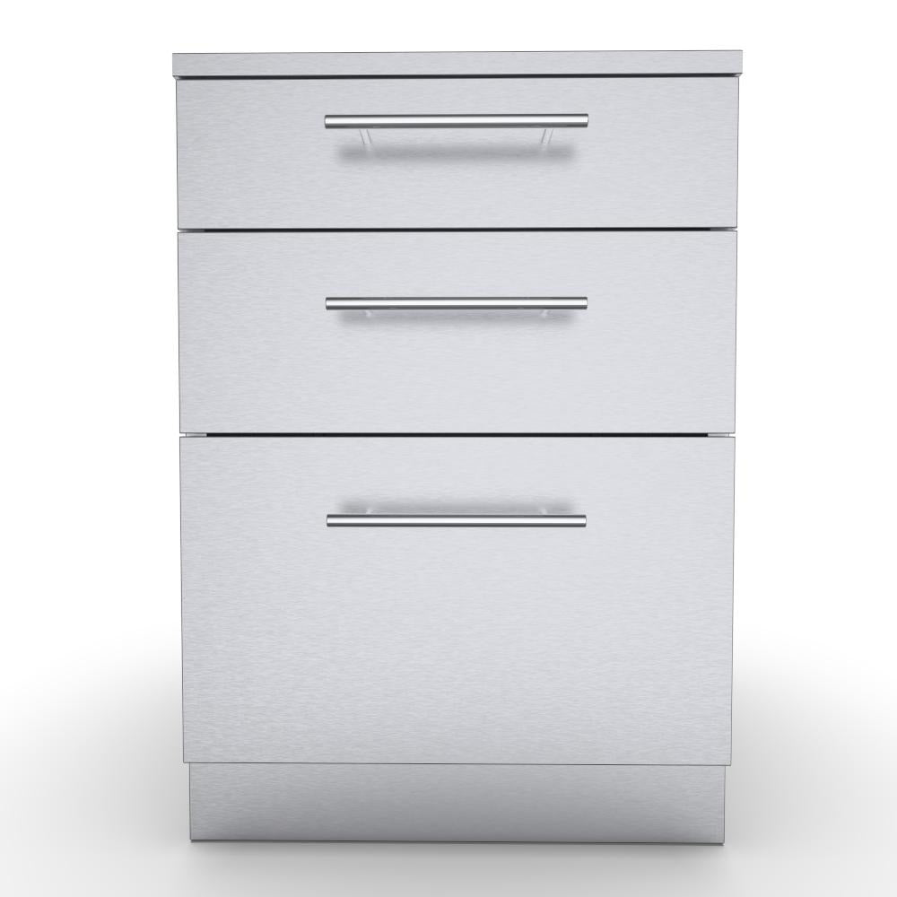 Sunstone 24″ Large Triple Drawer Base Cabinet – SBC24STD - Front