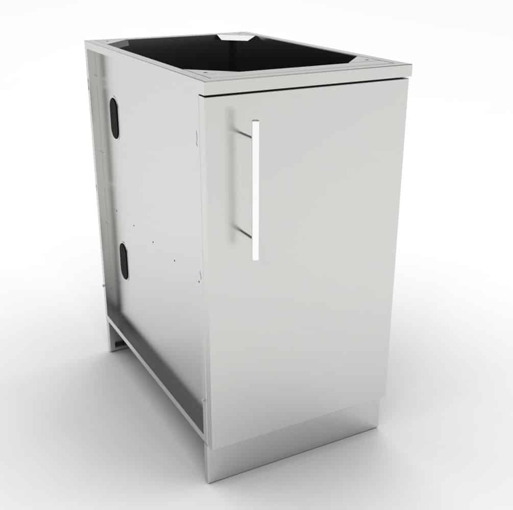 Sunstone 18″ Full Height Right Swing Door Cabinet w/Shelf – SBC18FSDR - Angled View Front