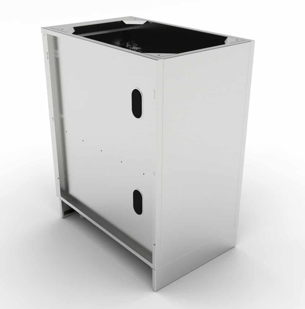Sunstone 18″ Full Height Left Swing Door Cabinet w/Shelf – SBC18FSDL - Back Angled View