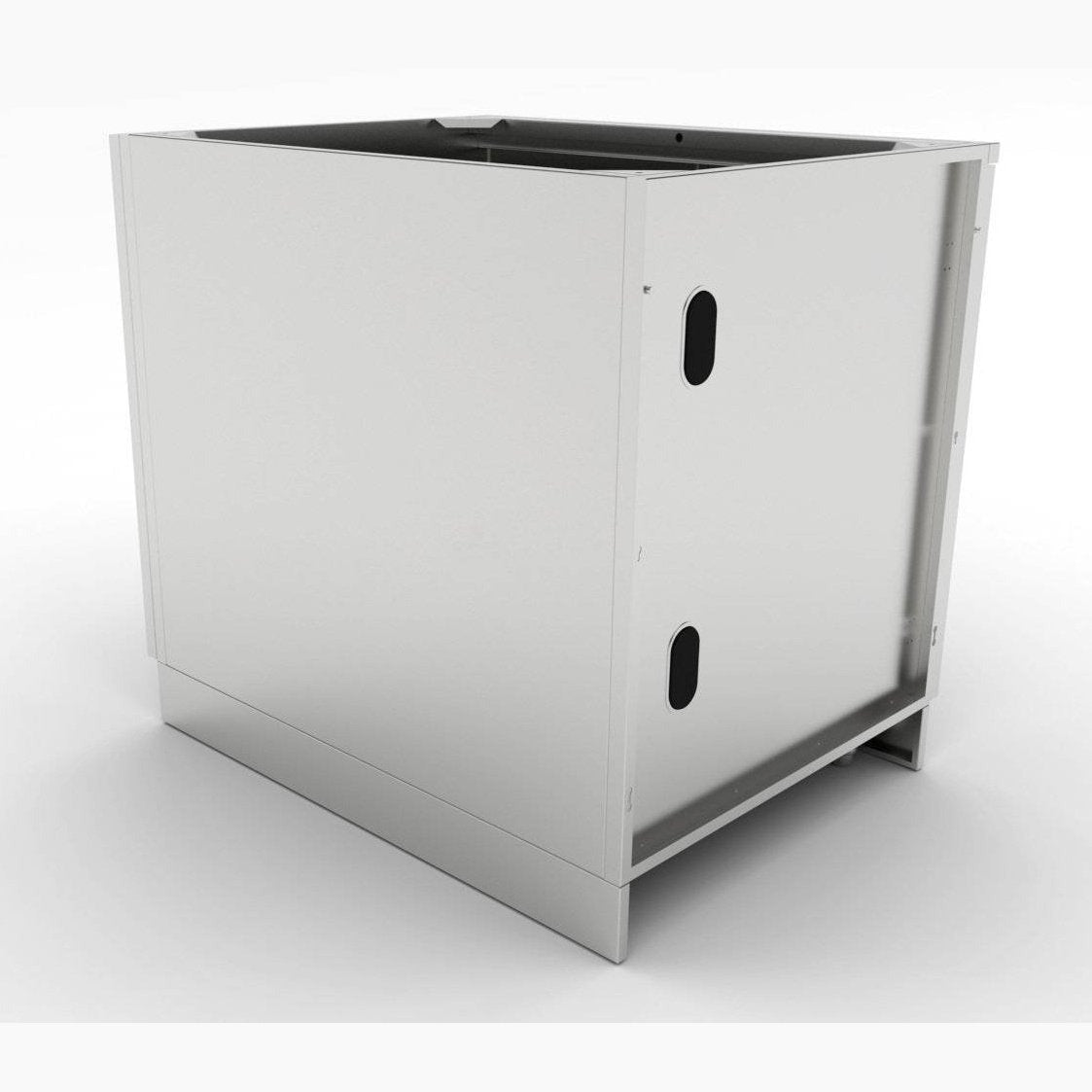 Sunstone 36″ Full Height Double Door Base Cabinet w/Two Shelves & Door Pockets SBC36FDD - Back Angled