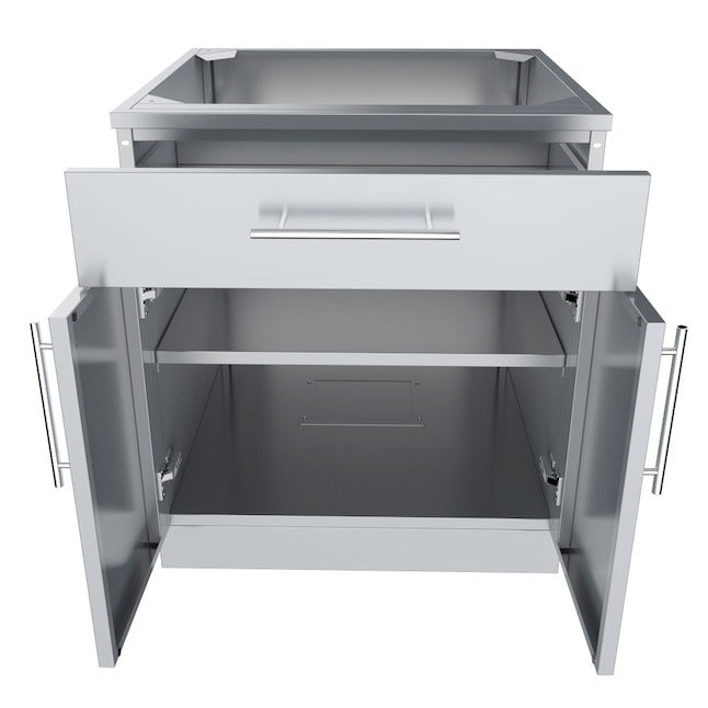Sunstone Designer 30-in W x 28.25-in D x 34.5-in H Modular Outdoor Kitchen Cabinet - SBC30CDD - Front Open Door and Drawer