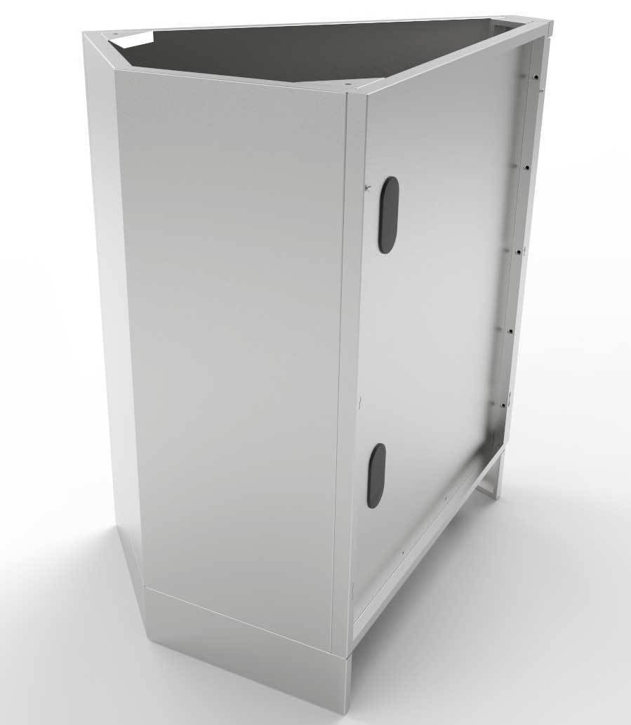 Sunstone 45 Degree Corner Cabinet w/Utility Access – SBC3C45 - Angled View