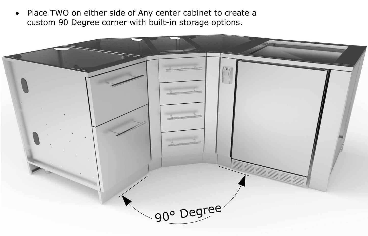 Sunstone 45 Degree Corner Cabinet w/Utility Access – SBC3C45 - Make 90 Degree