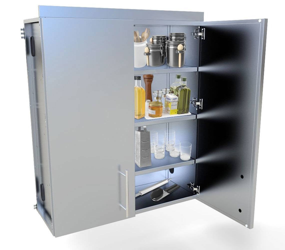 Sunstone 36″ Full Height Double Door Cabinet w/Four Shelves – SWC36FDD - Door Open