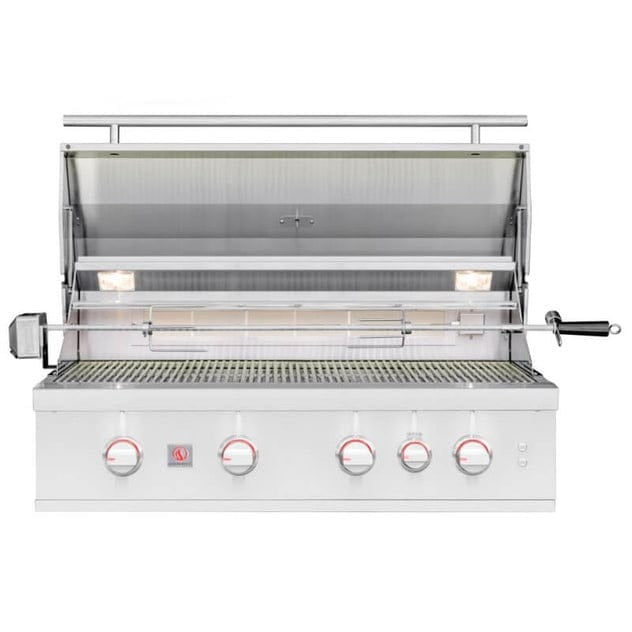 Summerset TRL 40 Inch 4 Burner Built-In Gas Grill With Rotisserie - TRLPRO40
Alt Text: Grill with open lid