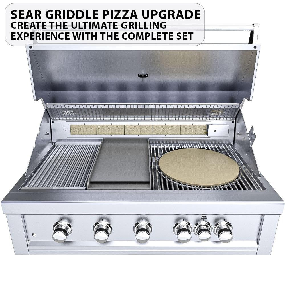 Sunstone Ruby5BIR Ruby 42-Inch 5-Burner Built-In Grill W/ Pro-Sear & Rotisserie - Sear Griddle Pizza Upgrade (Sold Separately)