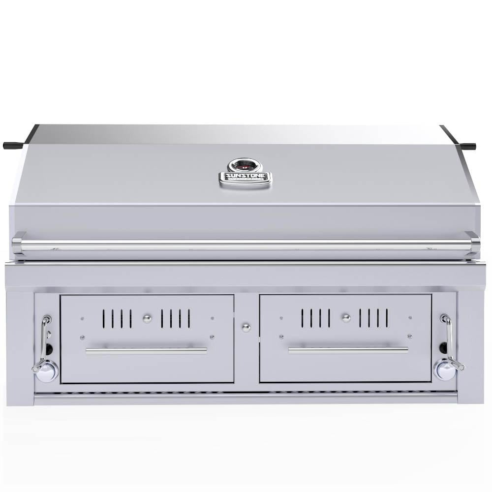 Sunstone EMCHDZ42 Series 42 Inch Hybrid Dual Zone Charcoal/Wood Burning Grill