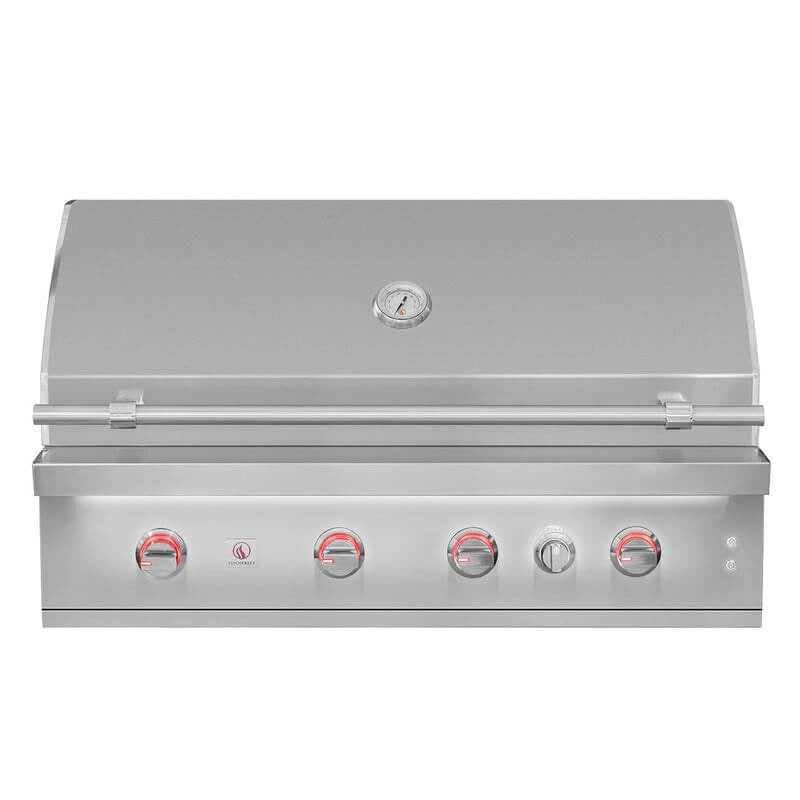 Summerset Quest Series 42-Inch 4 Burner Built-In Gas Grill - QST42 - Front View With Controller Light