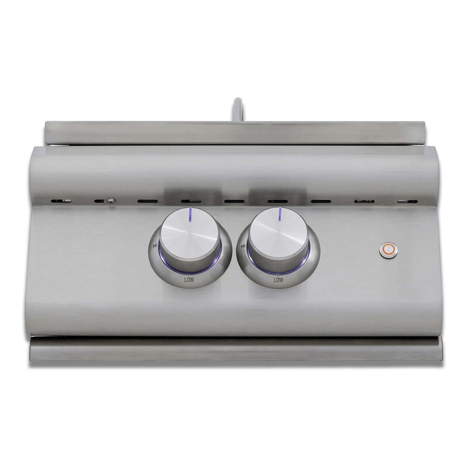 Blaze BLZ-PBLTE3 Premium LTE+ Built-In High Performance Power Burner With Wok Ring & Stainless Steel Lid - Front View With Lid - White Background