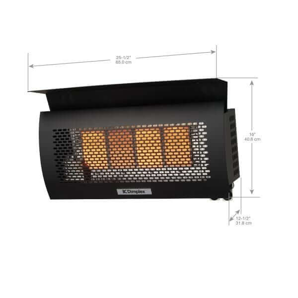 Dimplex X-DGR32WNG Outdoor Wall-Mounted Natural Gas Infrared Heater - Dimensions
